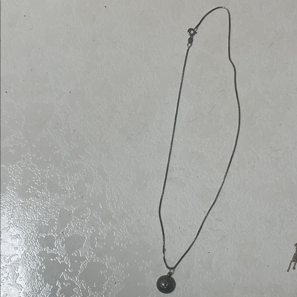 Silver 925 soccer mom Pendant Necklace with Round Charm